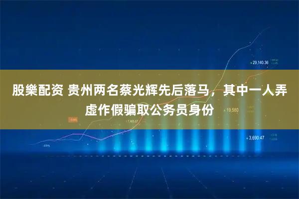 股樂配资 贵州两名蔡光辉先后落马，其中一人弄虚作假骗取公务员身份